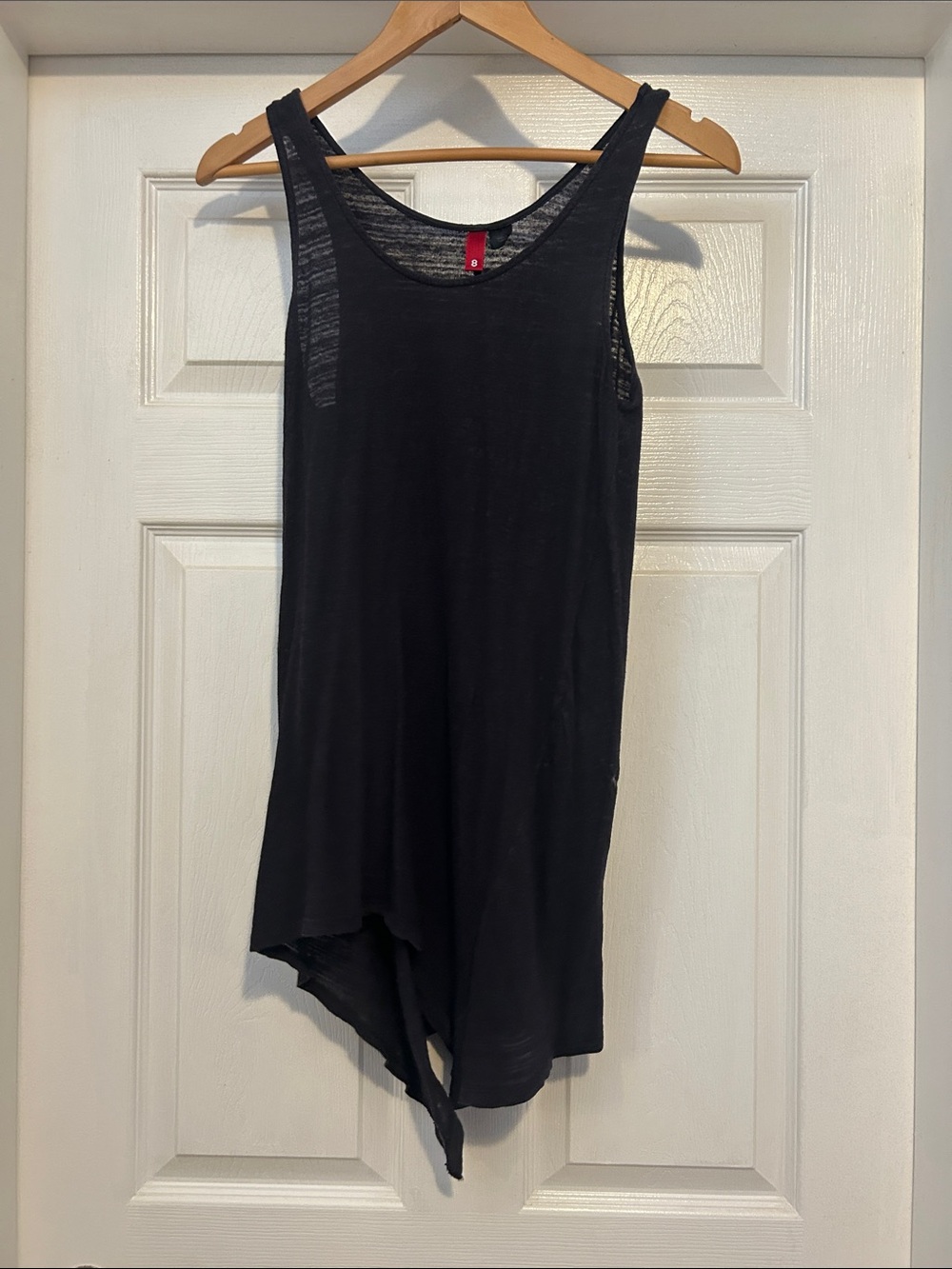 Asymmetrical Black Women's Tank Top - Unbranded